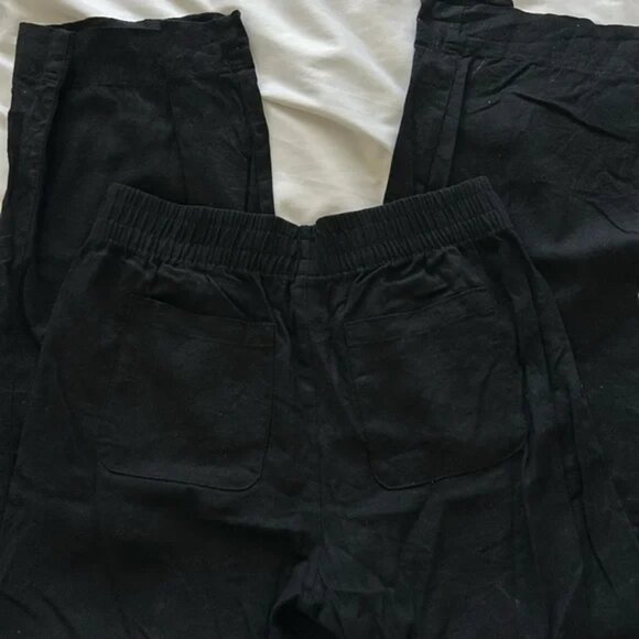 Old Navy High-Waisted Linen-Blend Wide-Leg Pants - Picture 3 of 5